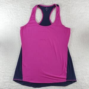 Athleta Two-Toned Pink and Navy Racerback Tank Women's Medium